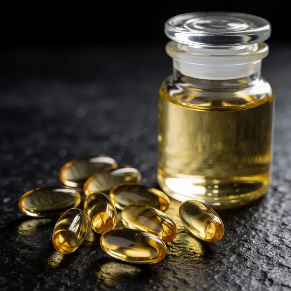 Wellness supplement jars on a dark workshop table