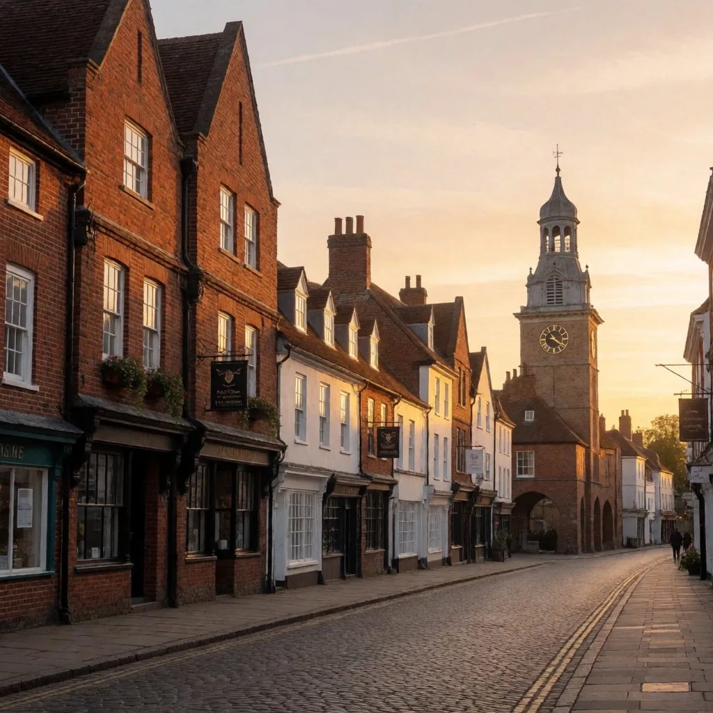 St Albans Market Place at golden hour